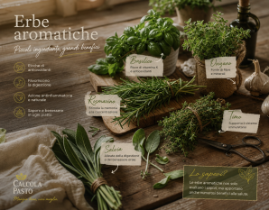 diverse erbe aromatiche fresche su un tavolo