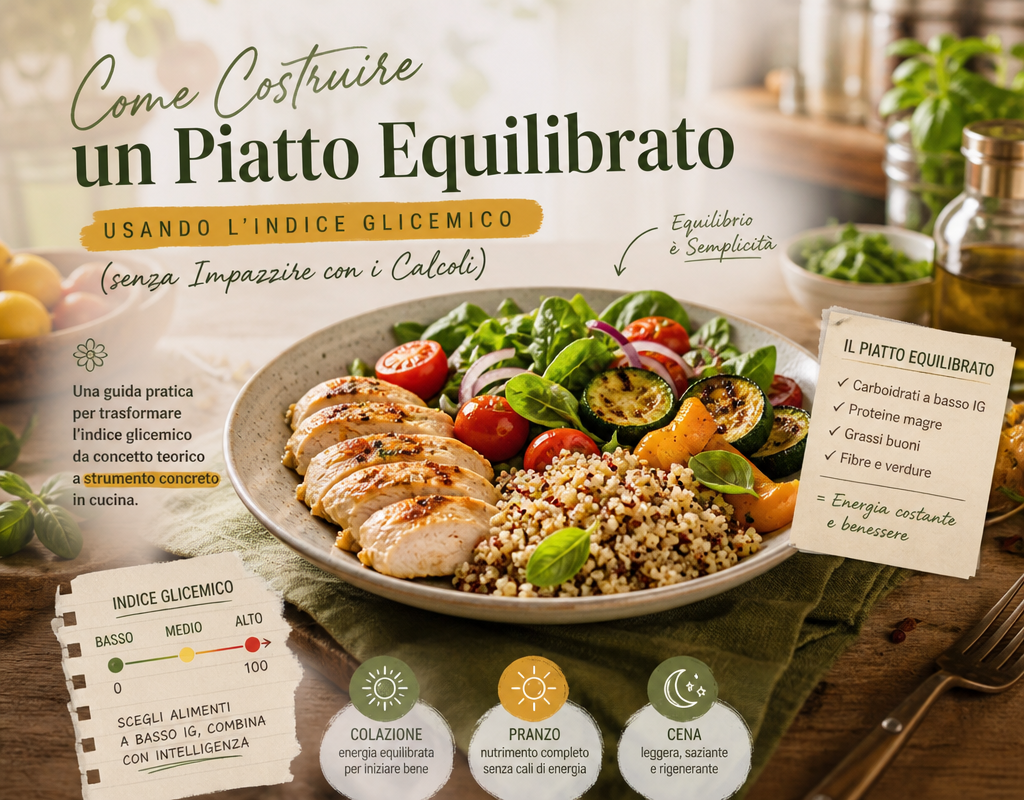 Come Costruire un Piatto Equilibrato Usando l’Indice Glicemico (senza Impazzire con i Calcoli)