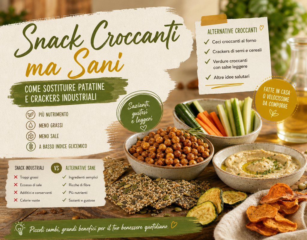 Snack Croccanti ma Sani: Come Sostituire Patatine e Crackers Industriali
