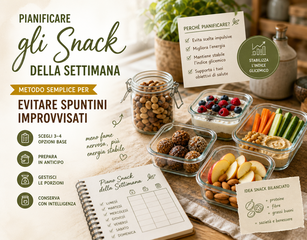 Pianificare gli Snack della Settimana: Metodo Semplice per Evitare Spuntini Improvvisati